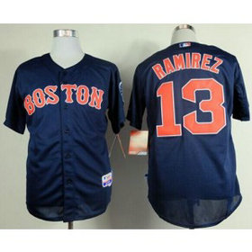 MLB Red Sox 13 Hanley Ramirez Dark Blue Cool Base Men Jersey