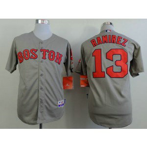 MLB Red Sox 13 Hanley Ramirez Grey Cool Base Men Jersey
