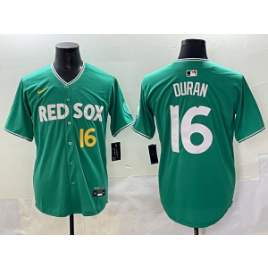 MLB Red Sox 16 Duran Green 2025 City Connect Nike Cool Base Men Jersey
