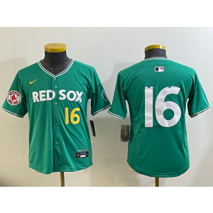 MLB Red Sox 16 Duran Green 2025 City Connect Nike Cool Base Youth Jersey MLB Red Sox 16 Duran Green 2025 City Connect Nike Cool Base Youth Jersey