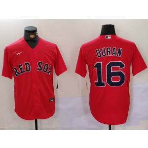 MLB Red Sox 16 Duran Red Nike Cool Base Men Jersey