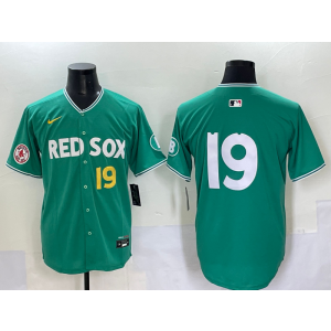MLB Red Sox 19 Anthony City Green Nike Cool Base Men Jersey