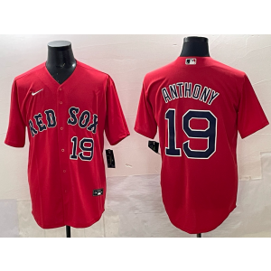MLB Red Sox 19 Anthony Red Nike Cool Base Men Jersey