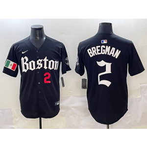 MLB Red Sox 2 Bregman Black New Nike Cool Base Men Jersey