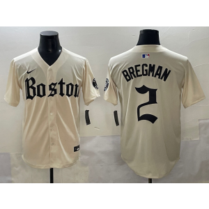 MLB Red Sox 2 Bregman Cream New Nike Cool Base Men Jersey