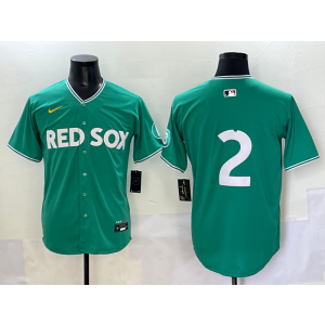MLB Red Sox 2 Bregman Green Nike Cool Base Men Jersey