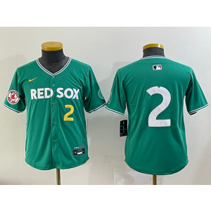 MLB Red Sox 2 Bregman Green Nike Cool Base Youth Jersey