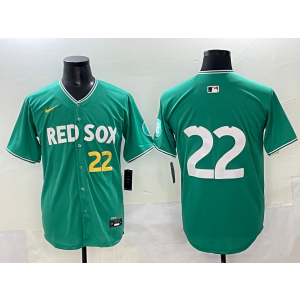 MLB Red Sox 22 Green 2025 City Connect Nike Cool Base Men Jersey