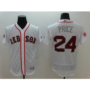 MLB Red Sox 24 David Price White Stars and Stripes Flexbase Men Jersey