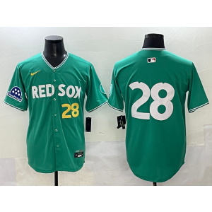 MLB Red Sox 28 J.D. Martinez Green 2025 City Connect Nike Cool Base Men Jersey