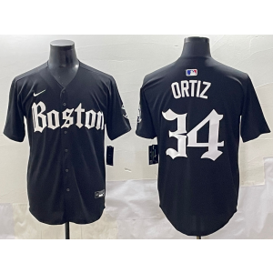 MLB Red Sox 34 David Ortiz Black New Nike Cool Base Men Jersey