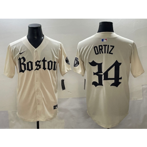 MLB Red Sox 34 David Ortiz Cream New Nike Cool Base Men Jersey