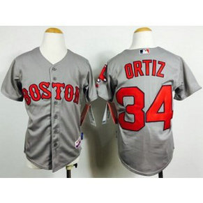 MLB Red Sox 34 David Ortiz Grey Cool Base Youth Jersey MLB Red Sox 34 David Ortiz Grey Cool Base Youth Jersey