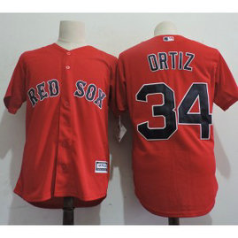 MLB Red Sox 34 David Ortiz Red New Cool Base Youth Jersey