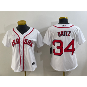 MLB Red Sox 34 David Ortiz White Nike Cool Base Youth Jersey