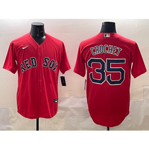 MLB Red Sox 35 Crochet Red Nike Cool Base Men Jersey