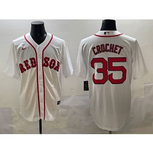 MLB Red Sox 35 Crochet White Nike Cool Base Men Jersey
