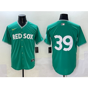 MLB Red Sox 39 Green City Nike Cool Base Men Jersey