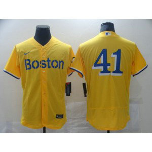 MLB Red Sox 41 Yellow 2021 New Flexbase Men Jersey