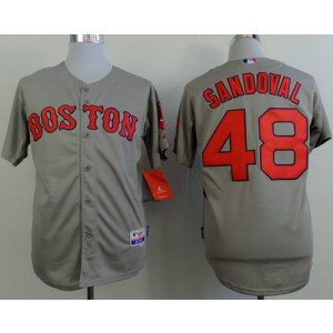 MLB Red Sox 48 Pablo Sandoval Grey Cool Base Men Jersey