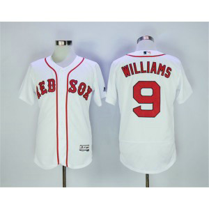 MLB Red Sox 9 Ted Williams White Flexbase Men Jersey