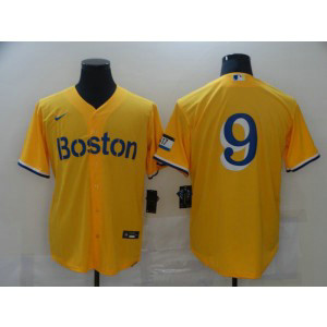 MLB Red Sox 9 Ted Williams Yellow 2021 New Cool Base Men Jersey
