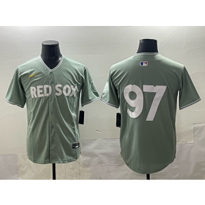 MLB Red Sox 97 Green City Nike Cool Base Men Jersey