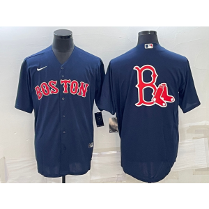 MLB Red Sox Blank Blue Baseball Logo Nike Men Jersey
