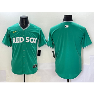 MLB Red Sox Blank Green Nike Cool Base Men Jersey