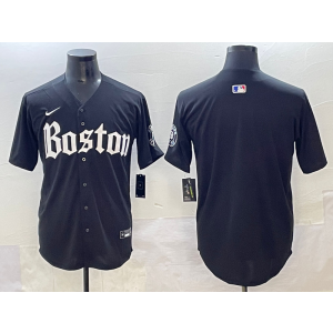 MLB Red Sox Blank New Black Nike Cool Base Men Jersey