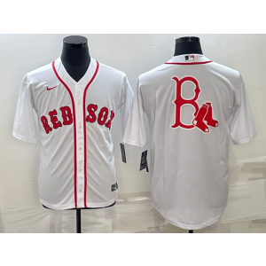 MLB Red Sox Blank White Baseball Logo Nike Men Jersey
