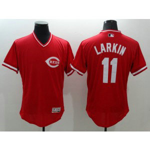 MLB Reds 11 Barry Larkin Red Cooperstown Flexbase Men Jersey MLB Reds 11 Barry Larkin Red Cooperstown Flexbase Men Jersey