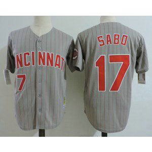 MLB Reds 17 Chris Sabo Gray Cooperstown Collection Men Jersey MLB Reds 17 Chris Sabo Gray Cooperstown Collection Men Jersey
