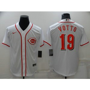 MLB Reds 19 Joey Votto White Nike Cool Base Men Jersey MLB Reds 19 Joey Votto White Nike Cool Base Men Jersey