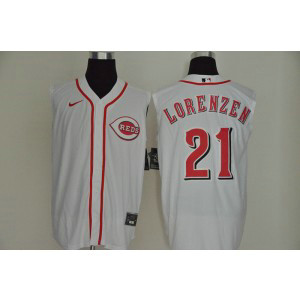 MLB Reds 21 Michael Lorenzen White Nike Cool Base Sleeveless Men Jersey MLB Reds 21 Michael Lorenzen White Nike Cool Base Sleeveless Men Jersey