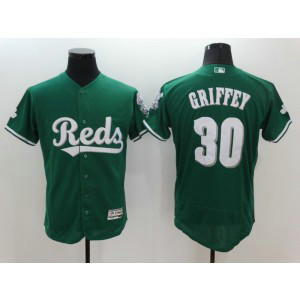 MLB Reds 30 Ken Griffey Jr. Green Flexbase Men Jersey MLB Reds 30 Ken Griffey Jr. Green Flexbase Men Jersey