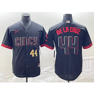 MLB Reds 44 De La Cruz Black City Connect Nike Cool Base Men Jersey MLB Reds 44 De La Cruz Black City Connect Nike Cool Base Men Jersey