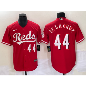 MLB Reds 44 Elly De La Cruz Red Nike Cool Base Men Jersey MLB Reds 44 Elly De La Cruz Red Nike Cool Base Men Jersey