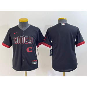 MLB Reds Blank Black 2023 City Connect Nike Cool Base Youth Jersey MLB Reds Blank Black 2023 City Connect Nike Cool Base Youth Jersey