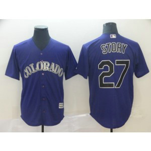 MLB Rockies 27 Trevor Story Purple New Cool Base Men Jersey MLB Rockies 27 Trevor Story Purple New Cool Base Men Jersey