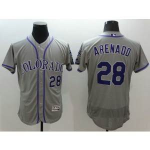 MLB Rockies 28 Nolan Arenado Grey Flexbase Men Jersey MLB Rockies 28 Nolan Arenado Grey Flexbase Men Jersey