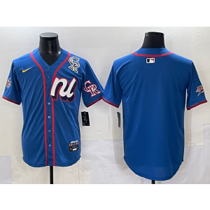 MLB Rockies Blank Blue National League 2025 All Star Nike Cool Base Men Jersey