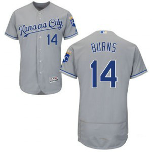 MLB Royals 14 Billy Burns Gray Road 2016 Majestic Flexbase Men Jersey