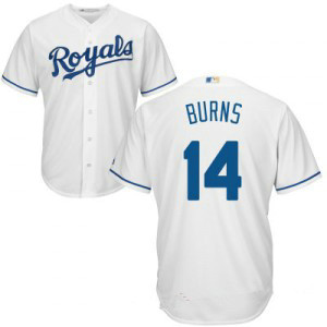 MLB Royals 14 Billy Burns White Home Majestic Cool Base Men Jersey