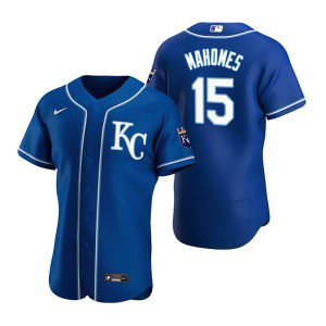MLB Royals 15 Patrick Mahomes Royal Nike Flexbase Men Jerse