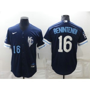 MLB Royals 16 Andrew Benintendi 2022 Navy City Connect Nike Cool Base Men Jersey