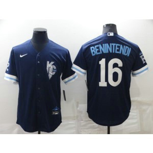 MLB Royals 16 Andrew Benintendi 2022 Navy City Connect Nike New Cool Base Men Jersey
