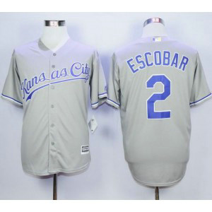 MLB Royals 2 Alcides Escobar Grey New Cool Base Men Jersey
