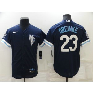 MLB Royals 23 Greinke 2022 Navy City Connect Nike New Flexbase Men Jersey Jersey