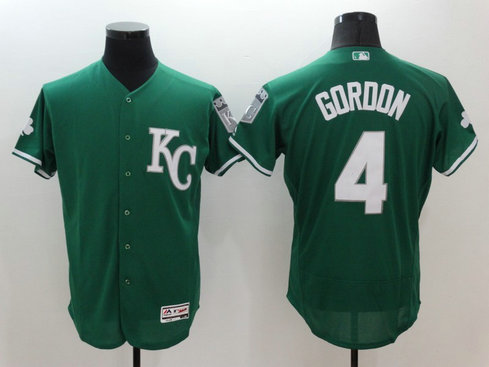 MLB Royals 4 Alex Gordon Green Celtic Flexbase Jersey